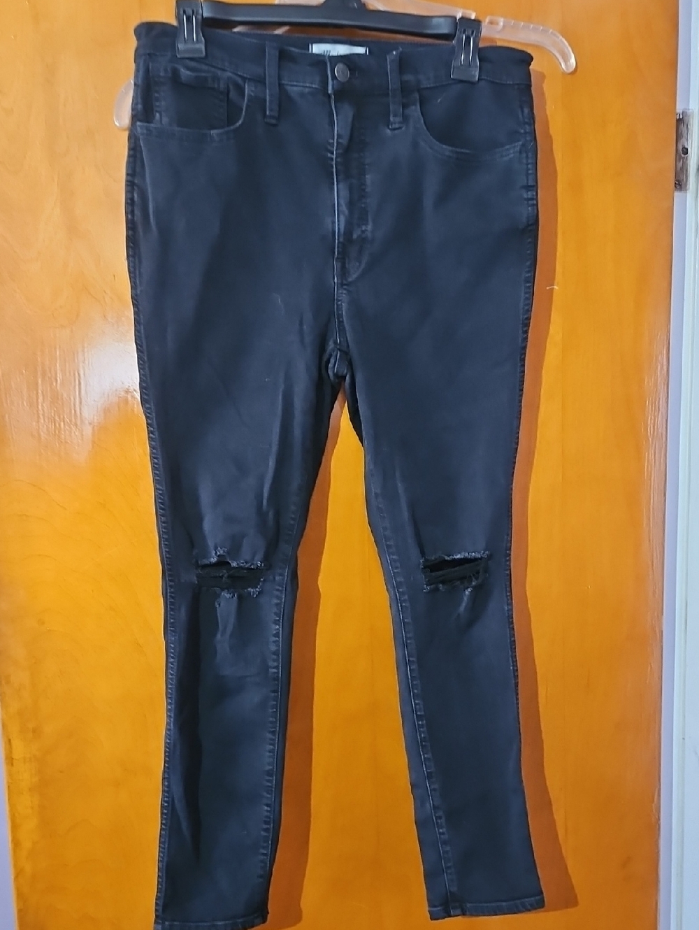 Madewell Black Jeans with Subtle Distressing